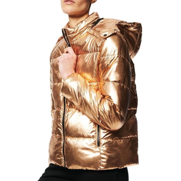 Andrew Marc Metallic Puffer Copper Jacket - Small - Picture 4 of 7